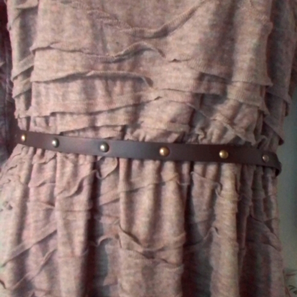 Three Pink Hearts Long Sleeves Belted Body con Lined  Dress Size Large t… - Picture 3 of 8